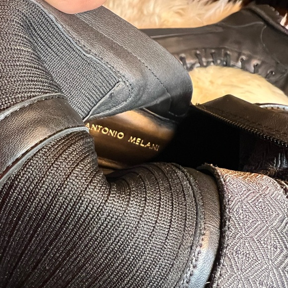 ANTONIO MELANI Black Lace Up Boots Sz9 - Picture 9 of 9